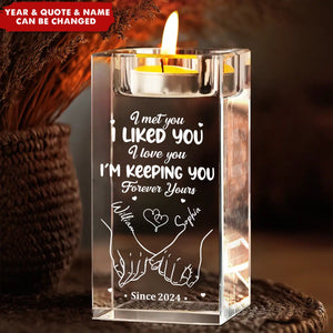 From Our First Kiss Till Our Last Breath - Personalized Crystal Candle Holder