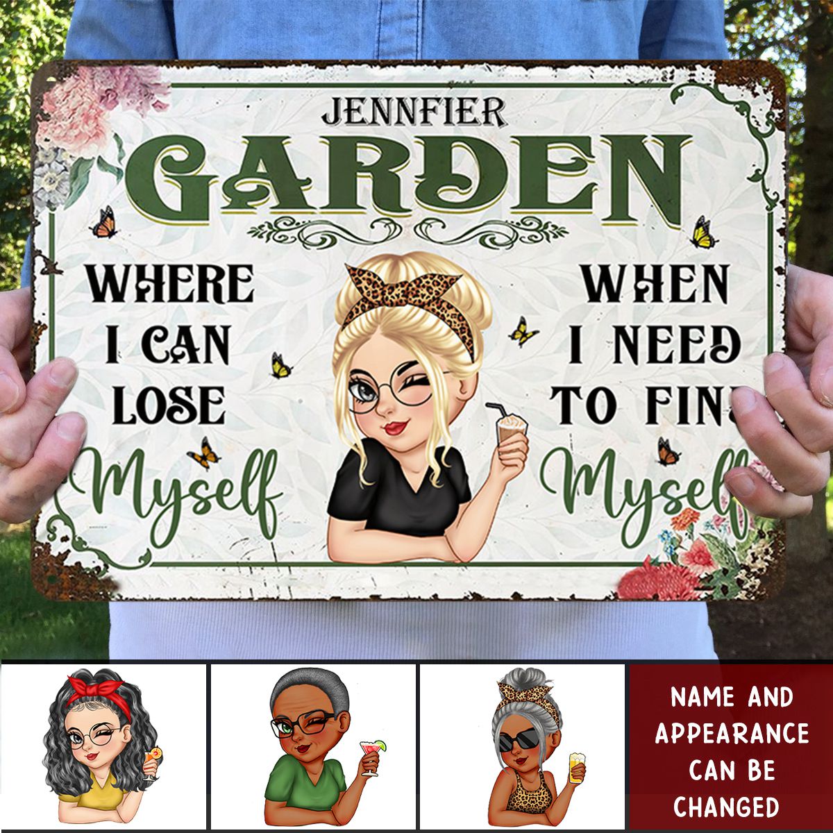 And Into The Garden I Go - Backyard Sign, Gift For Gardening Lovers, Gardeners - Personalized Classic Metal Signs