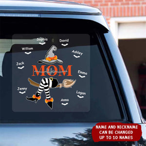 Grandma Life Witch On Broom Personalized Decal, Halloween Decor