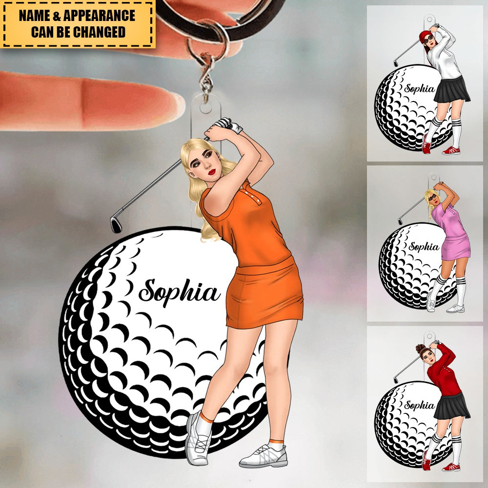 I Just Want To Play Golf - Personalized Custom Mica Keychain - Christmas Gift For Golf Lover