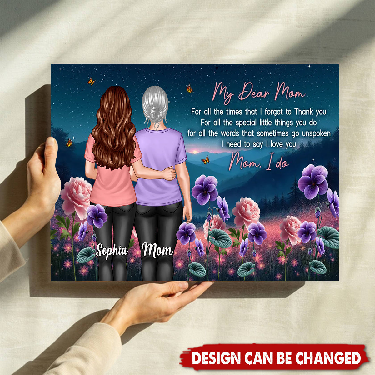 Mom Thank You Gift, Mother's Day Gift From Daughter Birth Flower Personalized Poster