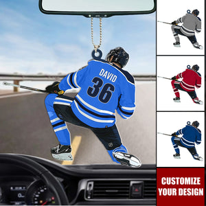 Personalized Hockey Player Car Ornament 2024, Hockey Players Keepsake