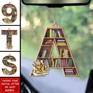 Bookshelf With Alphabet & Numbers - Personalized Book Ornament