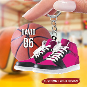 Personalized Basketball Player Acrylic Keychain - Basketball Keychain