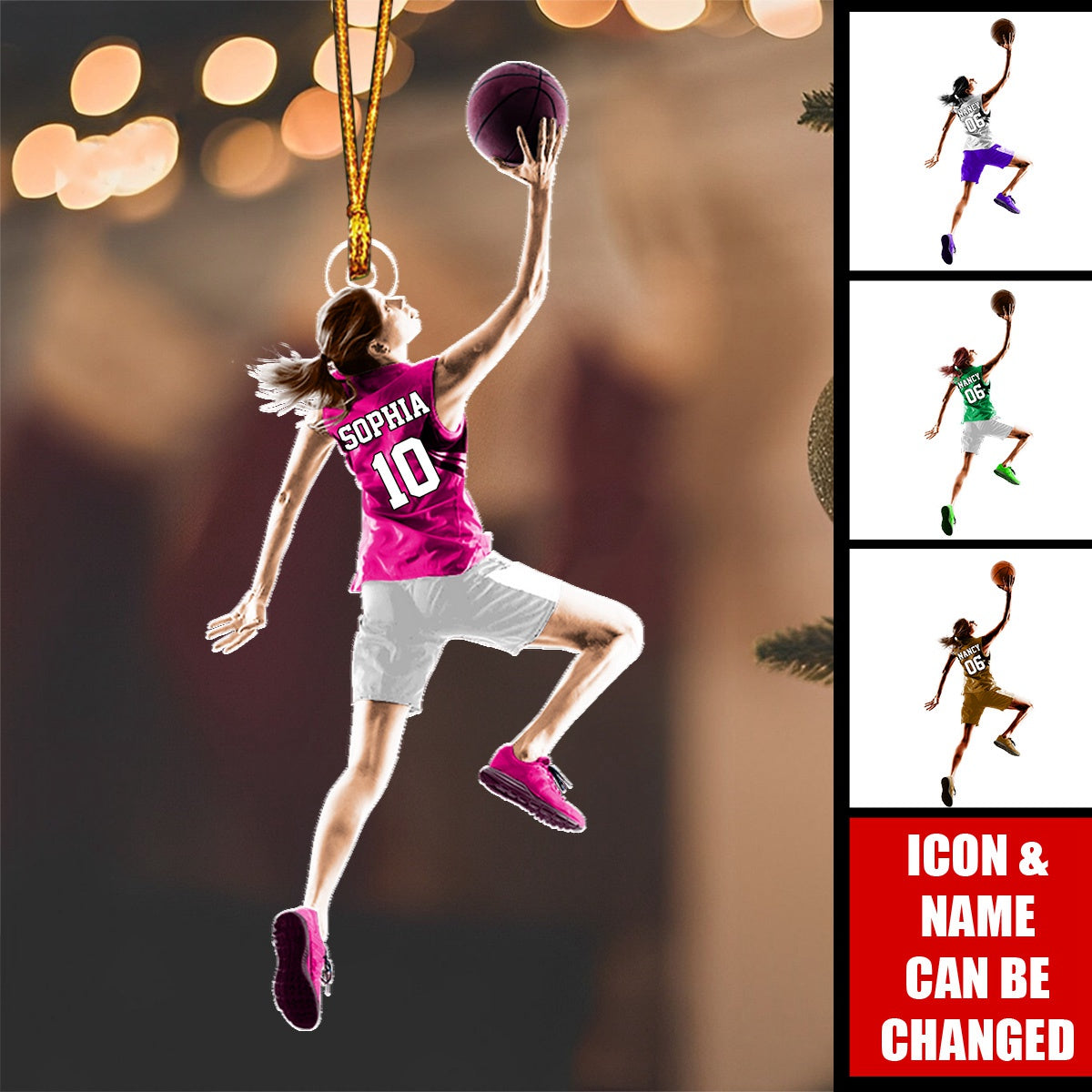 Personalized Basketball Girl Shaped Ornament - Gift For Basketball Lovers, Sport Lovers