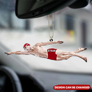 Personalized Male/Female Swimmer Car Ornament For Swimming Lovers