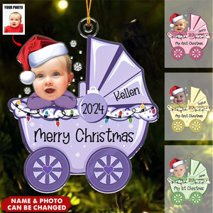 Baby's First Christmas Baby Stroller- Personalized Acrylic Photo Ornament