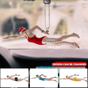 Personalized Male/Female Swimmer Car Ornament For Swimming Lovers