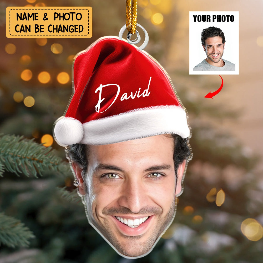 Funny Christmas Face - Personalized Photo Ornament