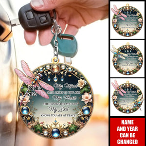 My Mind My Heart My Soul Dragonfly - Personalized Custom Keychain