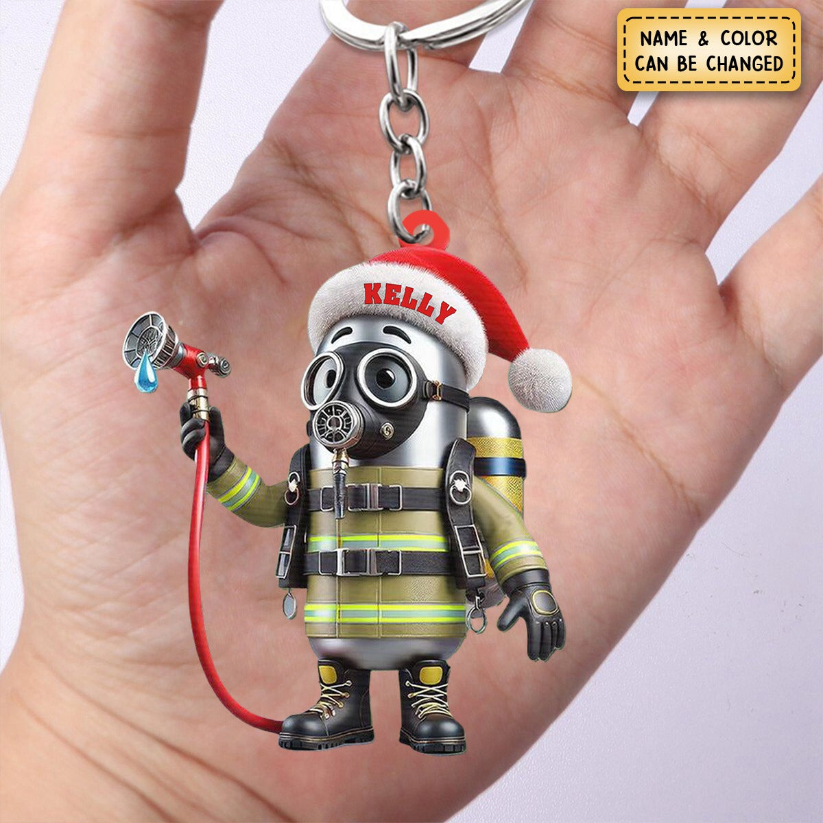 Personalized Firefighter Keychain – Cute Gift For Firefighter