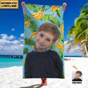 Upload Funny Pet Kids Photo Personalized Beach Towel