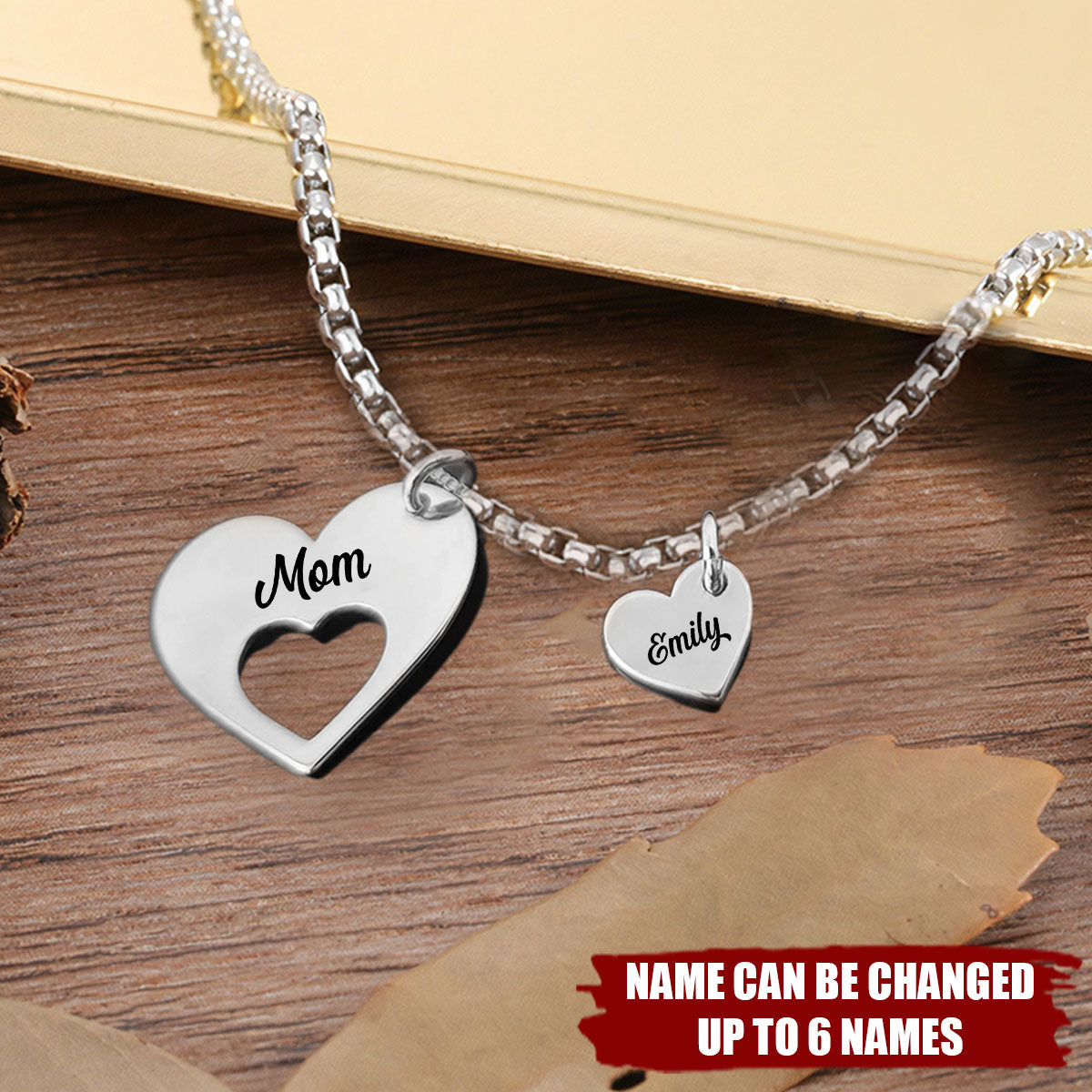 For Couple and Family Multiple Name Personalized Hearts Necklace