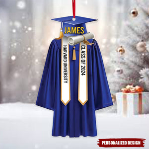 Personalized Graduation Ornaments Class of 2024 Graduation Gown Ornament Gifts