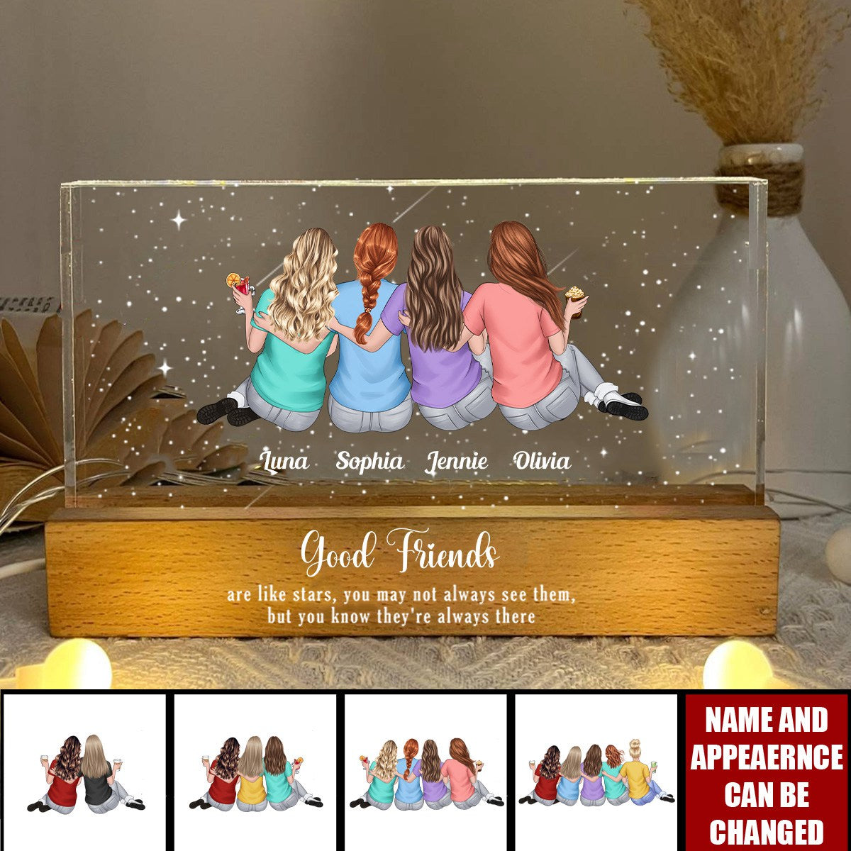 Good Friends Are Like Stars - Personalized LED Night Light