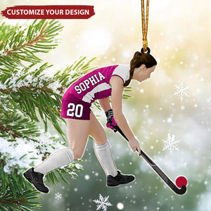 Custom Field Hockey Christmas Ornament, Gift For Hockey Lovers