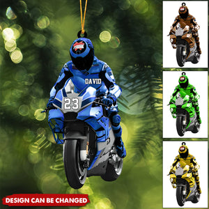 Personalized Motorcycle Ornament, Customized Flat Acrylic Ornament for Motorcycle Lovers