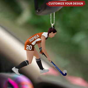 Custom Field Hockey Car Ornament, Gift For Hockey Lovers