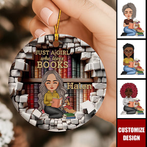 Books Are A Gateway To The World And Beyond - Personalized Ceramic Ornament - Christmas Gift For Book Lovers