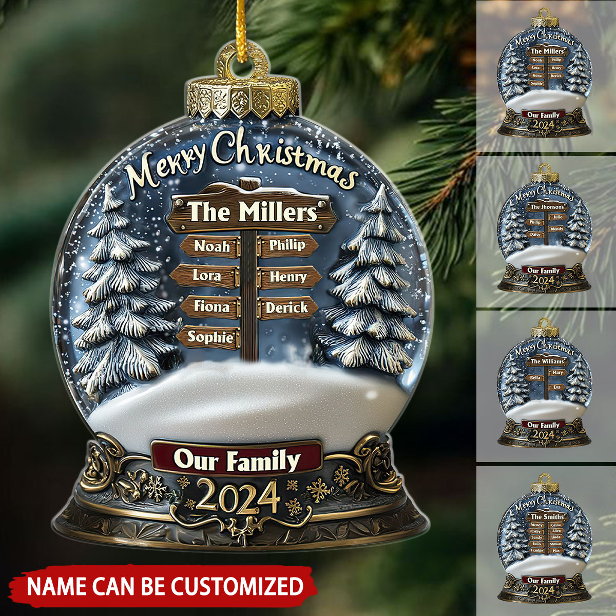 Merry Christmas 2024 - Personalized Family Ornament