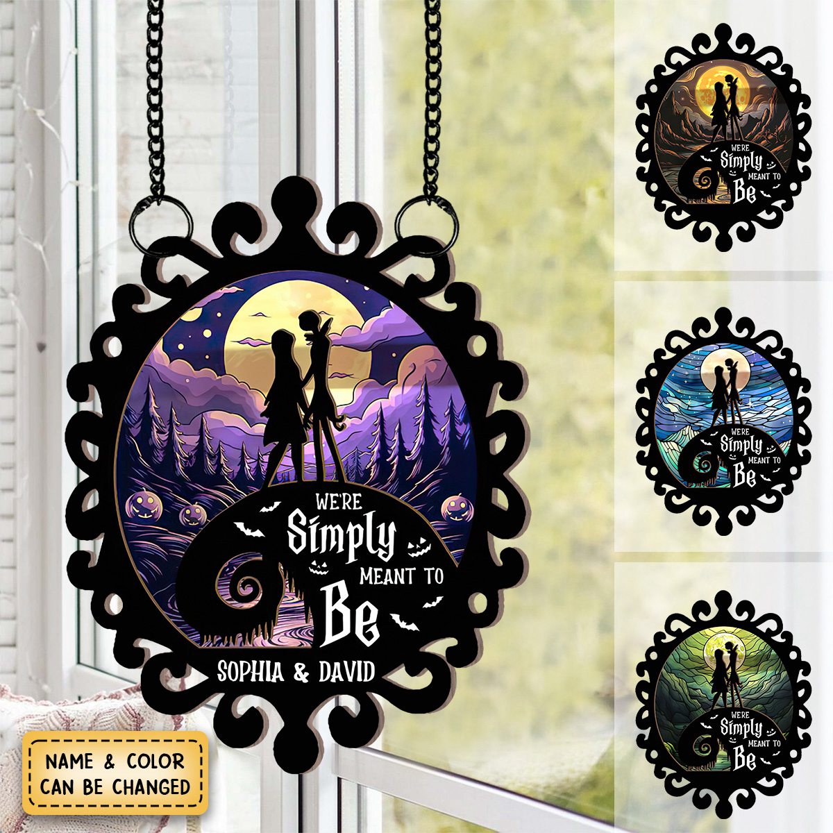 We're Simply Meant To Be - Personalized Window Hanging Suncatcher Ornament