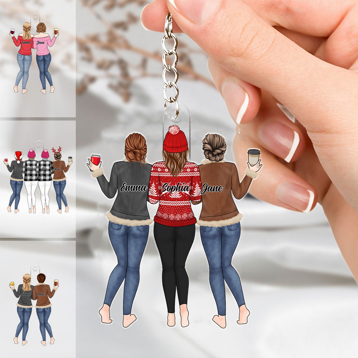 Personalized Best Friend Acrylic Keychain, Custom Gift for Bestie, Best Friend, Sister