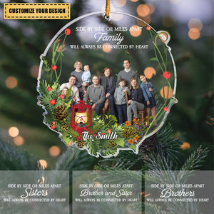 Brothers And Sisters Will Always Be Connected By Heart - Personalized Acrylic Photo Ornament