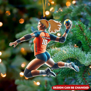 Custom Ornament, Handball Woman Ornament, Christmas Decor