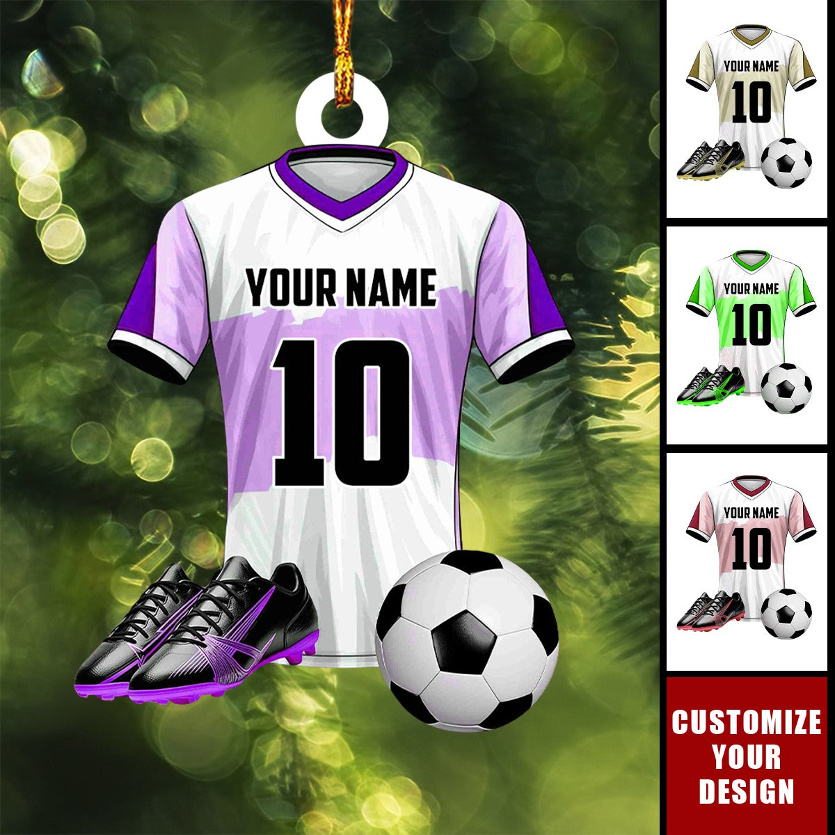 Personalized Soccer Christmas Ornament, Soccer Ornament, Soccer Christmas Acrylic Ornament, Gift For Soccer Players