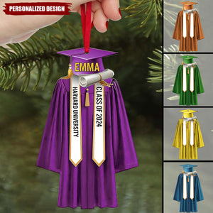 Personalized Graduation Ornaments Class of 2024 Graduation Gown Ornament Gifts