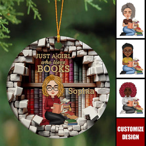 Books Are A Gateway To The World And Beyond - Personalized Ceramic Ornament - Christmas Gift For Book Lovers