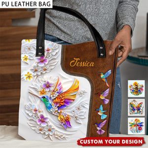 Stunning Hummingbird Dragonfly Butterfly - Personalized Gardening Tote Bag