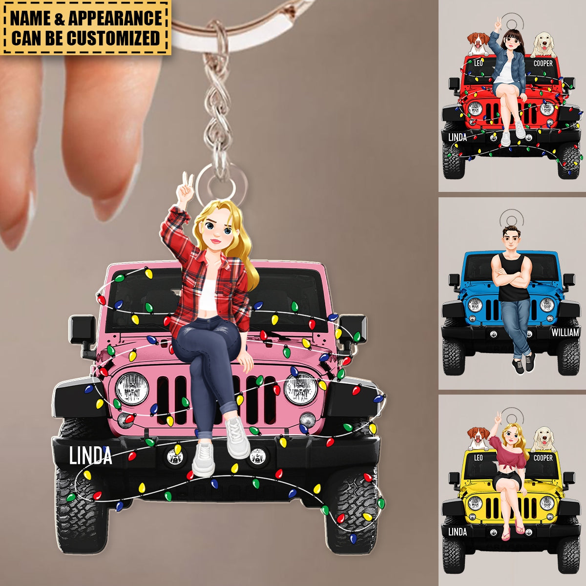 Personalized Crazy Off-road Gifts For Dog Lover Acrylic Keychain