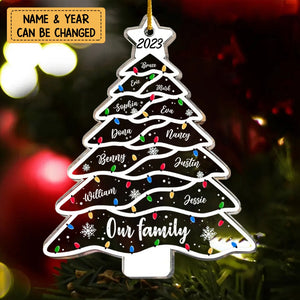 Christmas Ornament Our Family Christmas - With Sonw - Personalized Christmas Tree Ornament