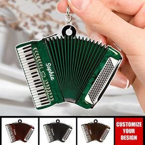 Classic Accordion - Personalized Acrylic Keychain, Gift for Musician, Accordion Lover