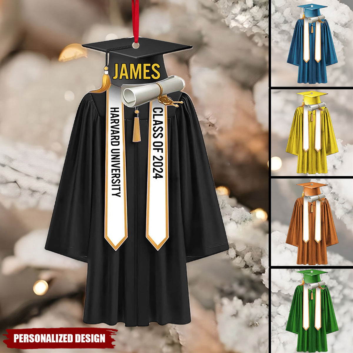 Personalized Graduation Ornaments Class of 2024 Graduation Gown Ornament Gifts