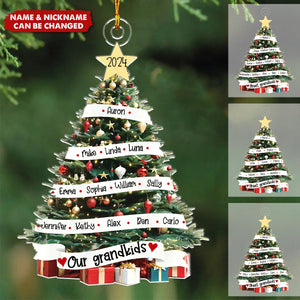 Our Grandkids Names On The Christmas Tree - Personalized Acrylic Ornament