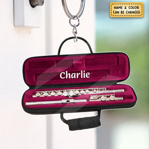 Flute Personalized Acrylic Keychain, Gift For Flute Players