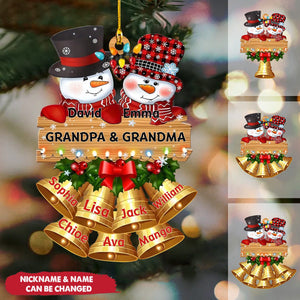 Personalized Grandpa & Grandma Acrylic Ornament - Christmas Gift Idea For Grandparents And Kids