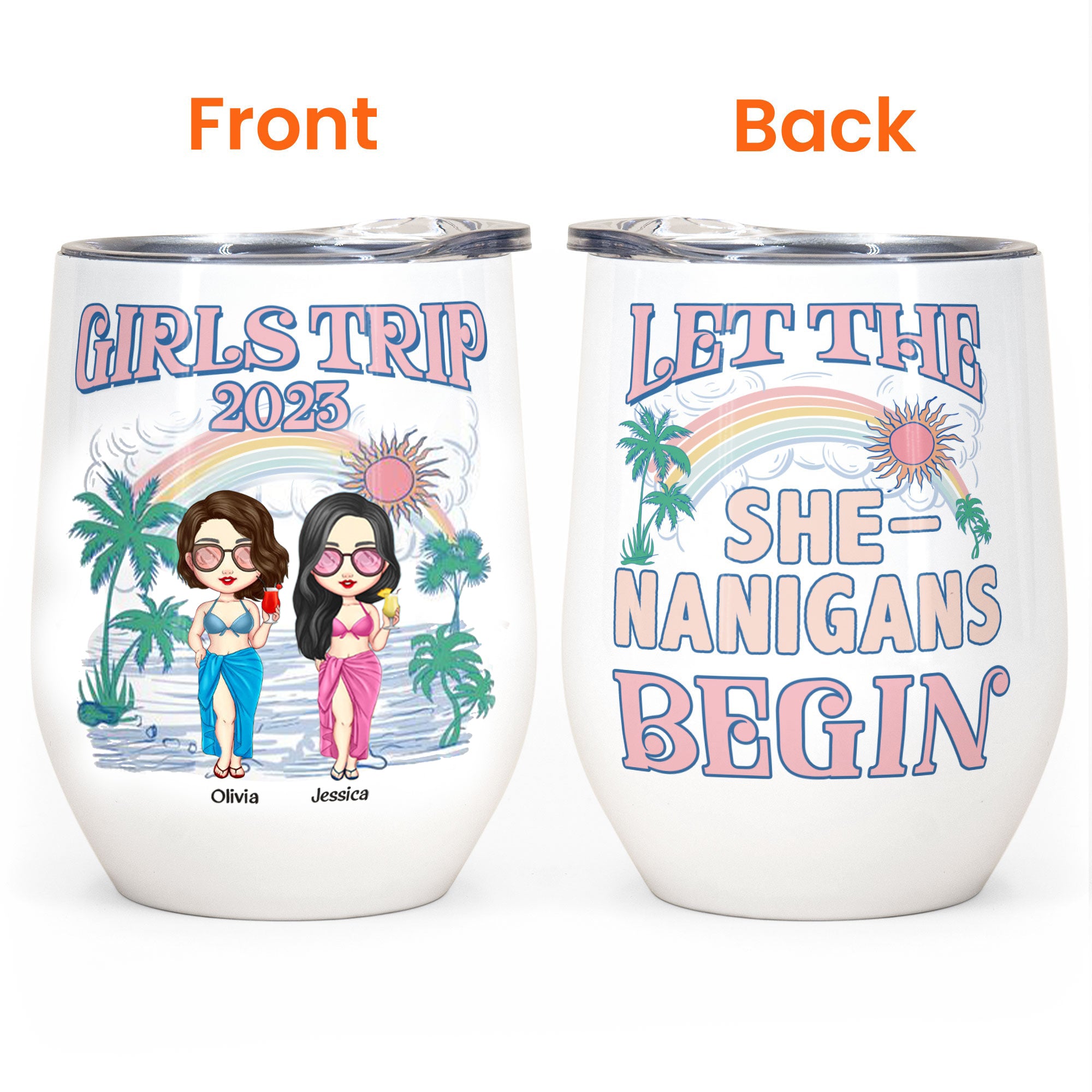 Let The Shenanigans Begin - Personalized Beach Wine Tumbler