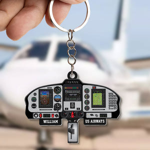 Personalized Aircraft Cockpit Keychain, Gift For Aircraft Lovers