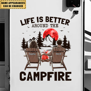 Life Is Better Around A Campfire - Personalized RV Decal