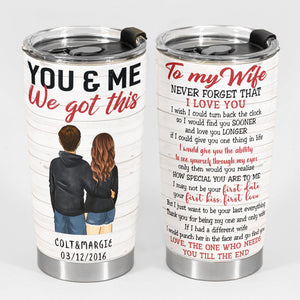 Thank You For Being My Wife - Personalized Tumbler Cup - Gift For Wife - Hoodie Couple