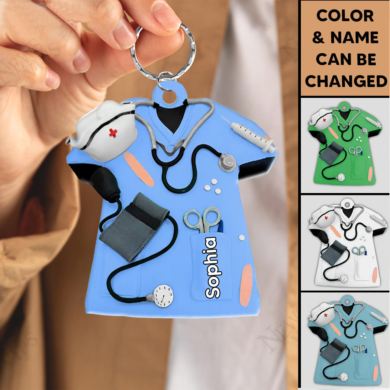 Personalized Nurse Scrubs Gift For Nurse Acrylic Keychain