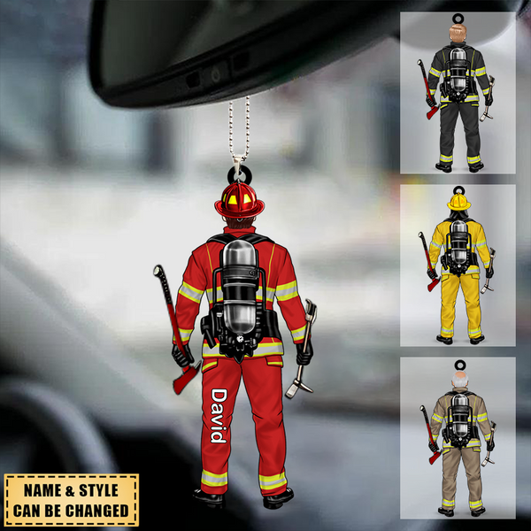 Personalized Firefighter Helmet Keychain-Gift For Firefighter - newsvips