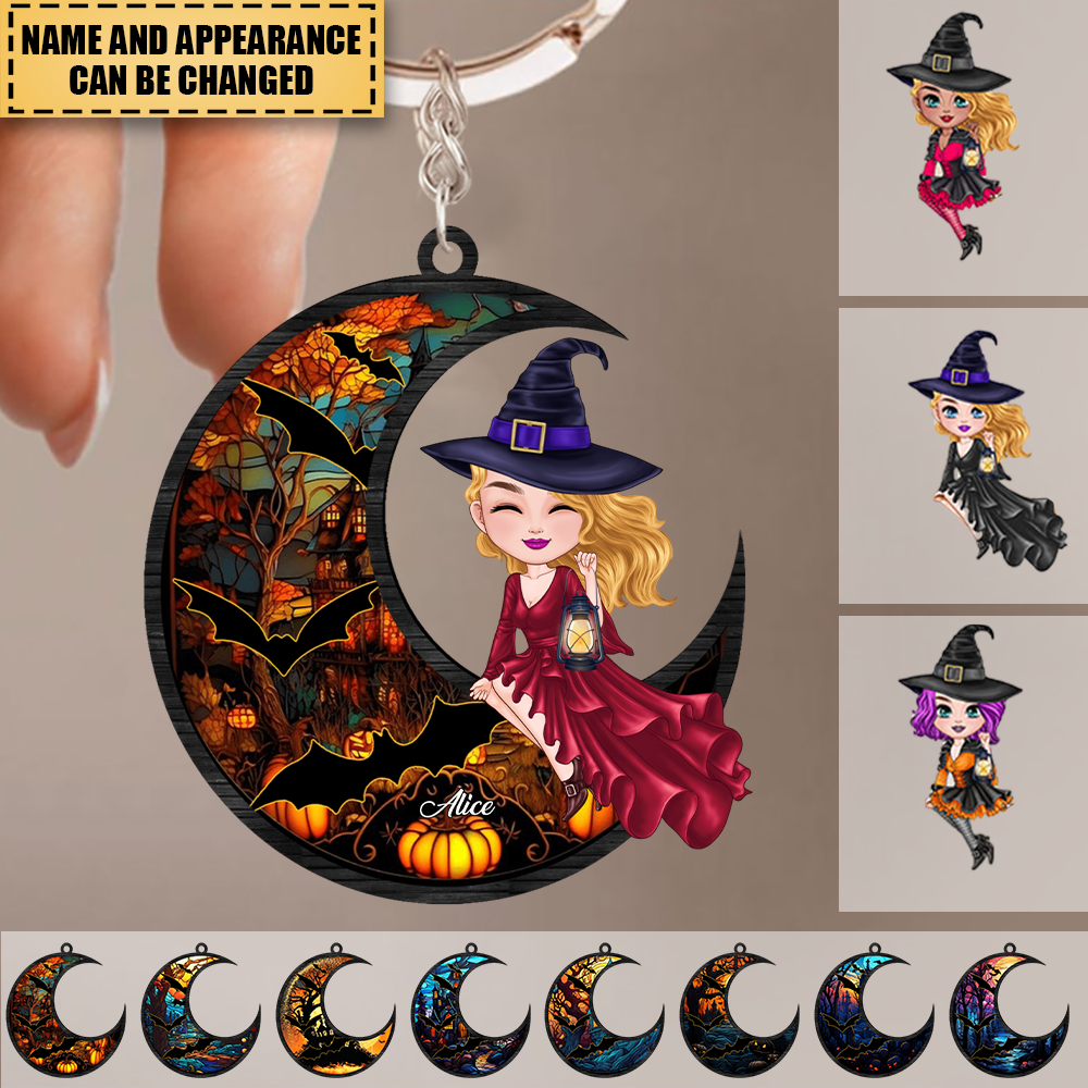 Gift For Witch Lover, Halloween Gift - Personalized Keychain