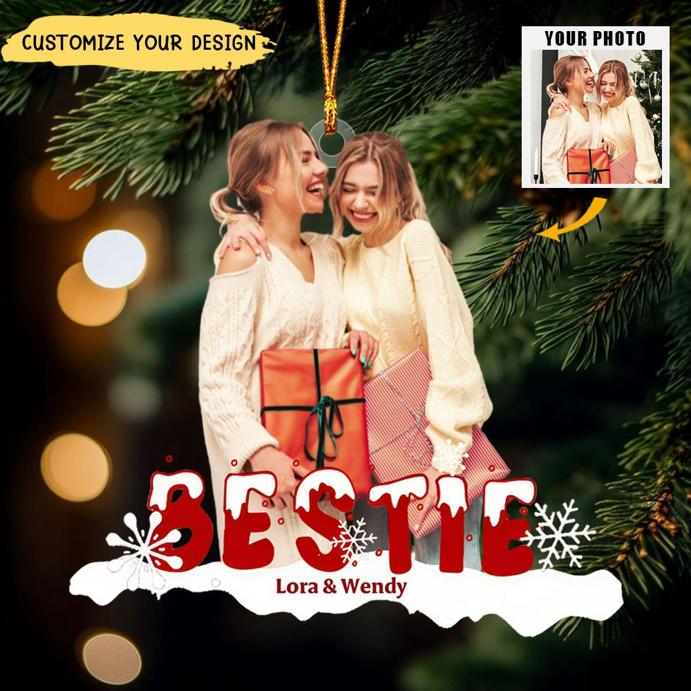 Family Shineful Snow Decoration Ornament Personalized Photo Ornament