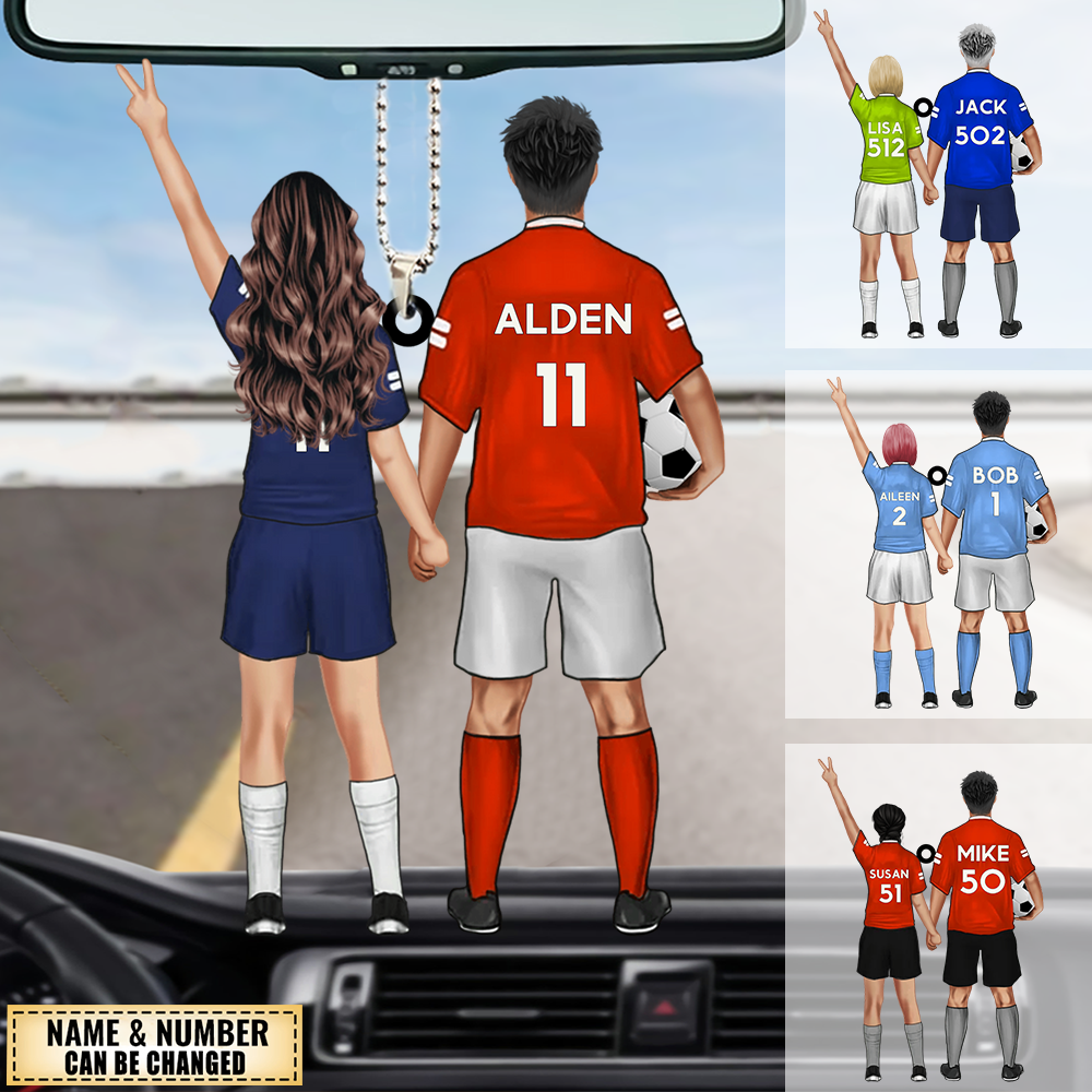 Personalized soccer Couple Ornament