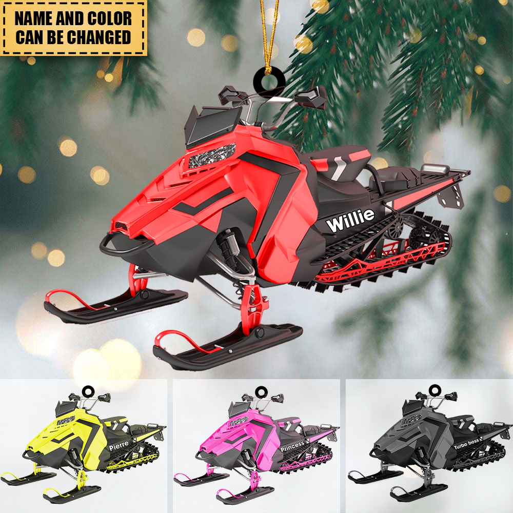 Personalized Snowmobile Acrylic Christmas Ornament