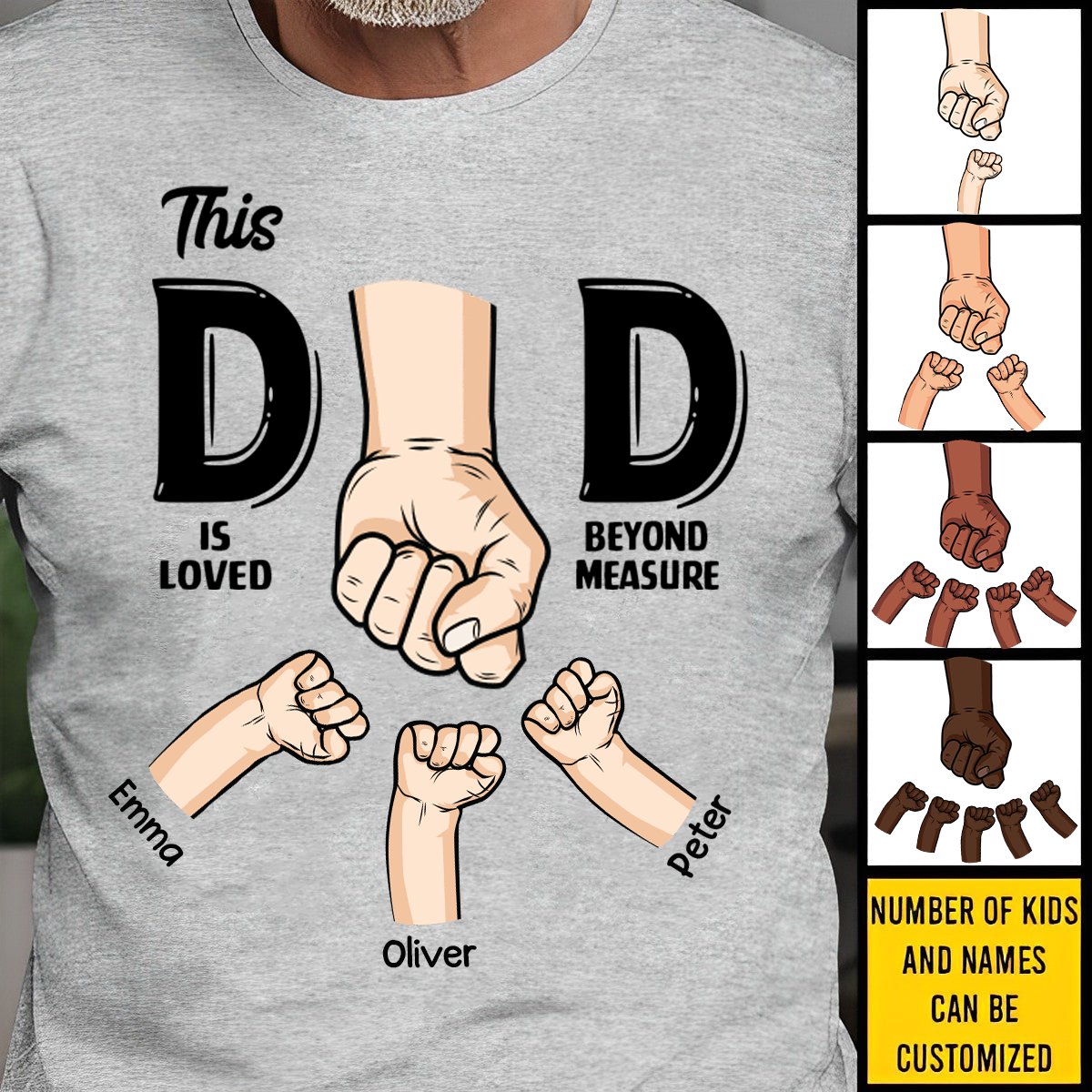 Personalized Dad Shirt Dad Shirts for Men Custom Fist Bump 